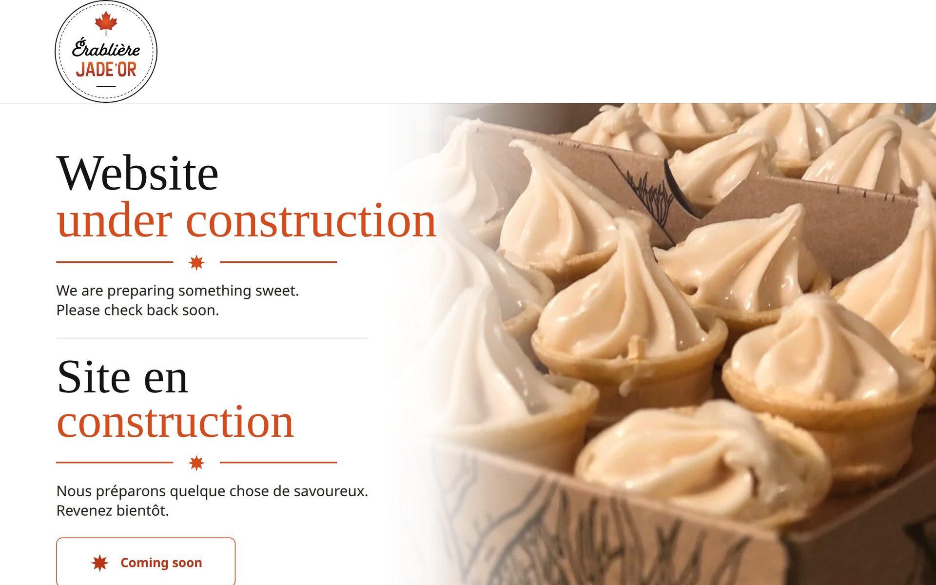 Érablière Jade Or website in progress