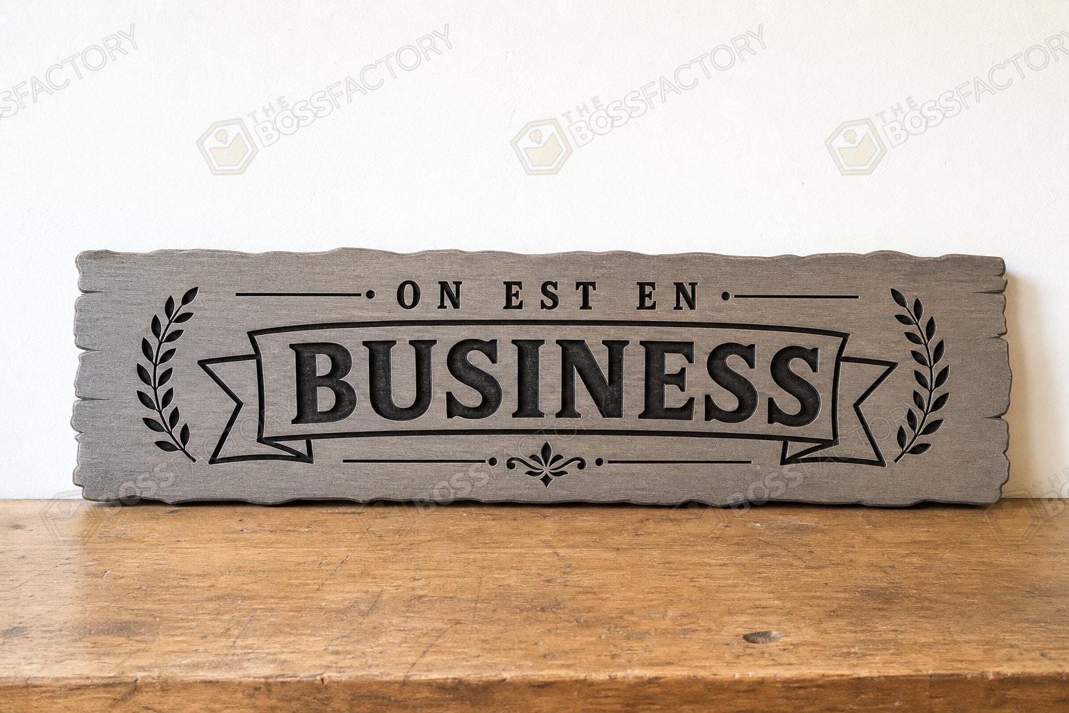 Office plaque displayed on a desk