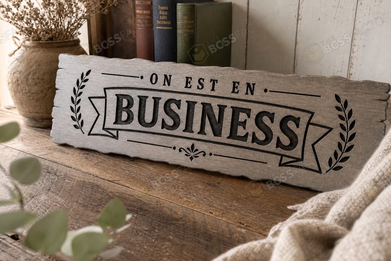 Office plaque detail — engraving depth and finish