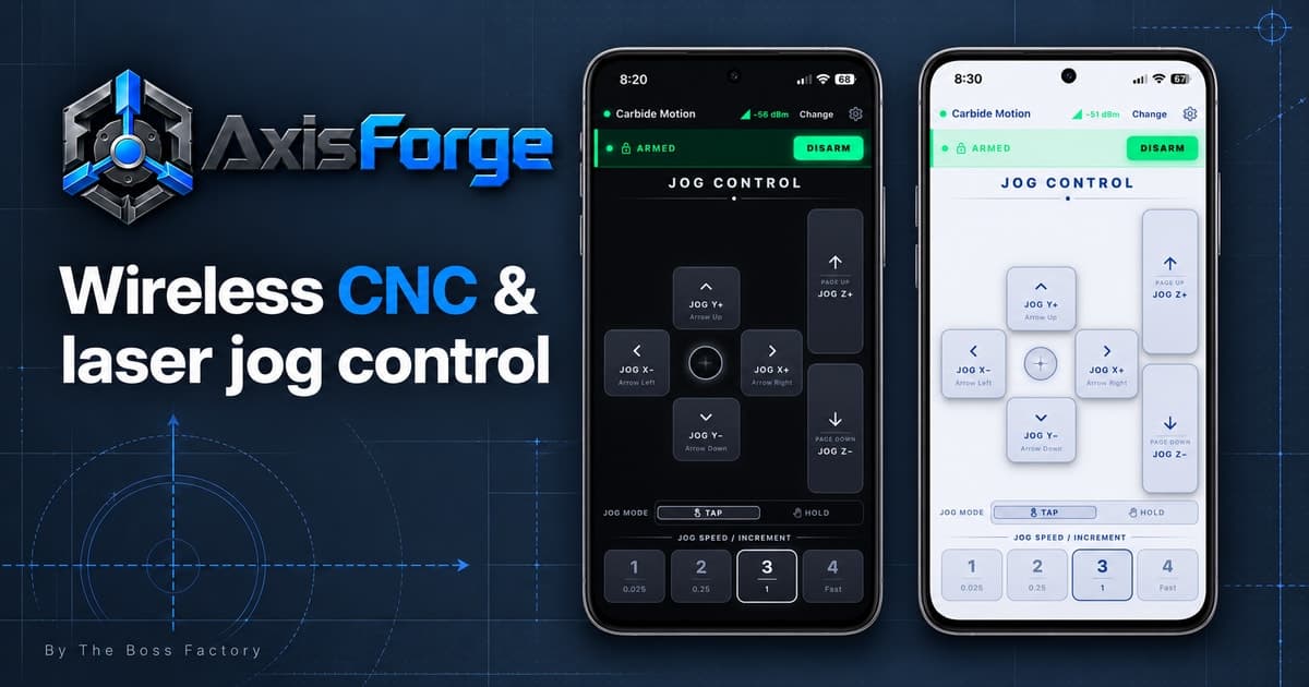 AxisForge: Commande sans fil pour CNC et laser
