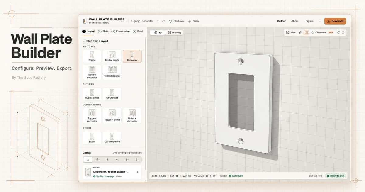 Wall Plate Builder: Configurez une plaque murale sur mesure